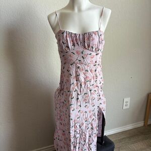 Zara Women's Milkmaid Dress Size Medium Floral Babydoll Cottagecore Maxi Fairy